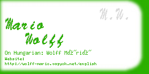 mario wolff business card